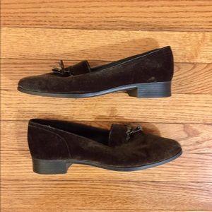 American Apparel Olive Green Velvet Loafers